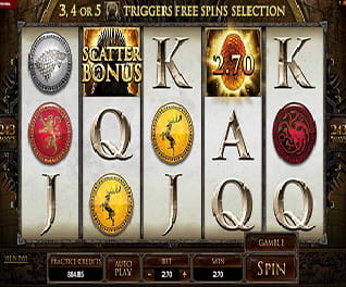 Screenshot of the slot Game of Thrones