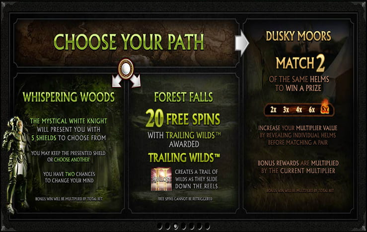 The Choose Your Path feature of the slot Avalon II