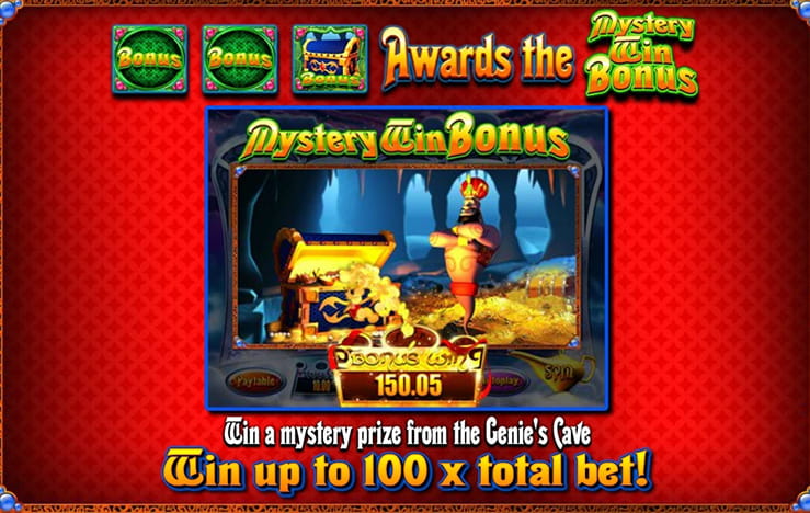The Mystery Win bonus of the slot Genie Jackpots