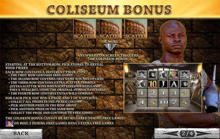 Coliseum bonus of the slot Gladiator