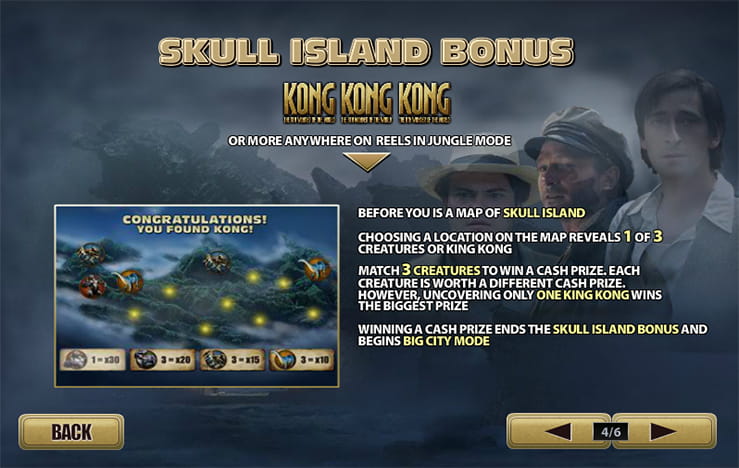 Skull Island Bonus of the slot King Kong