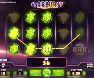 Screenshot from the slot Starburst